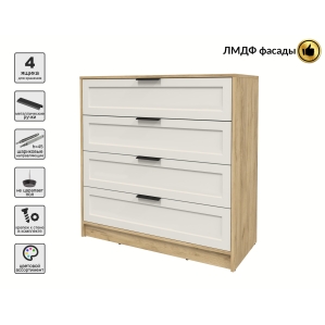 Kомод Тренд КТ-К100 (Дуб золотой ЛДСП/ Кашемир ЛМДФ) Ш1000 В1020 Г451 Kомод Тренд КТ-К100 (Дуб золотой ЛДСП/ Кашемир ЛМДФ) Ш1000 В1020 Г451